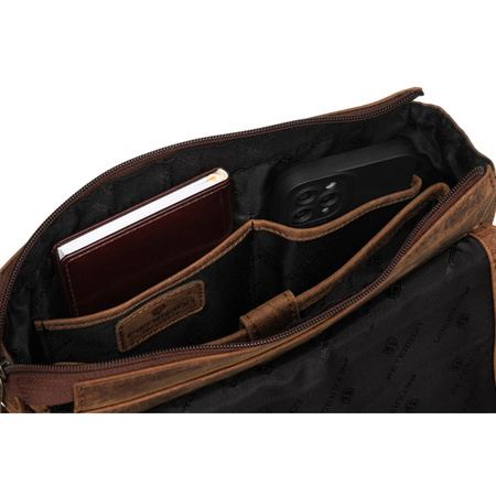 Herren-Tasche aus Naturleder in brauner Farbe - Peterson