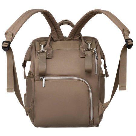 Peterson: Zweikammer-Rucksack in Beige mit Außenfach