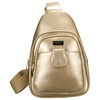 Goldene glänzende Damen Gürteltasche aus Öko-Leder, Ein-Schulter-Rucksack – Peterson