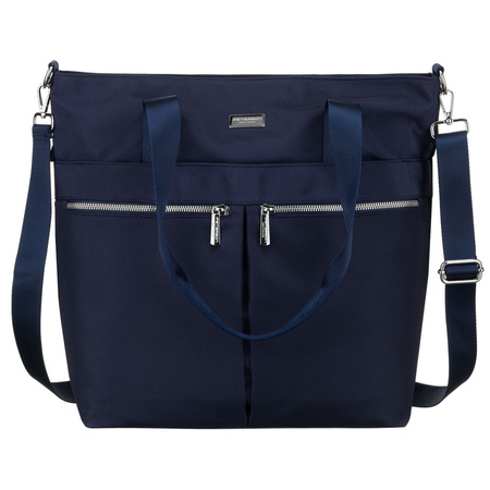 Granatfarbener, einteiliger Damen-Shopper aus Polyester, ausgestattet mit einem abnehmbaren, verstellbaren Gürtel – Peterson