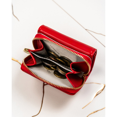 Rote Damen Geldbörse mit Druckknopf – Peterson