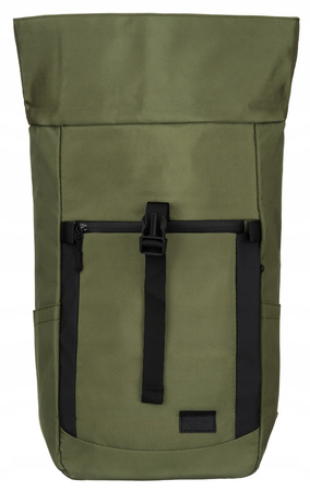 Geräumiger City-Rucksack im Rolltop-Design in Grün – Peterson