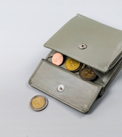 Kleine Damen Geldbörse aus Leder mit Druckknopf – 4U Cavaldi