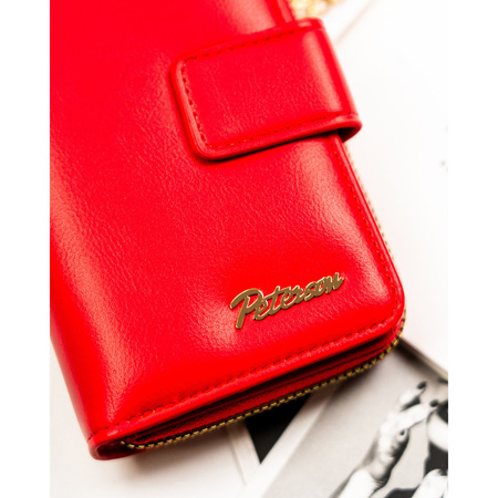 Rote, hochformatige Damen-Geldbörse aus Öko-Leder, passend für den Fahrzeugschein - Peterson