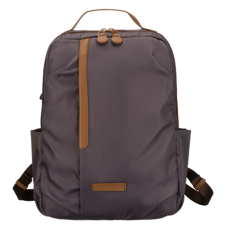 Damen-Rucksack in Grau, an verstellbaren Trägern hängend und mit Reißverschluss geschlossen - Peterson