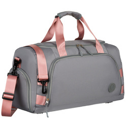 Wochenend-Reisetasche in Grau-Rosa mit Koffergurt – Peterson