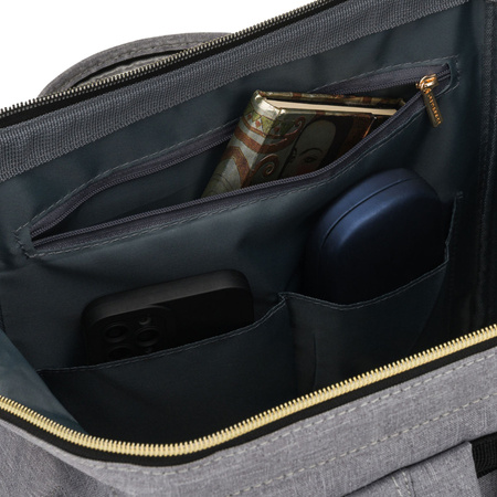 Damen-Rucksack aus Polyester in Grau mit sicherem Reißverschluss - Peterson