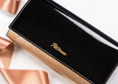 Große Damen Geldbörse aus Leder mit Druckknopf und Bügelverschluss – Peterson