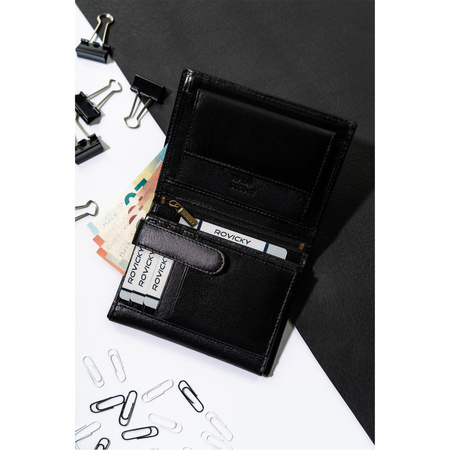 Herren Geldbörse aus Leder für Dokumente mit RFID – Rovicky