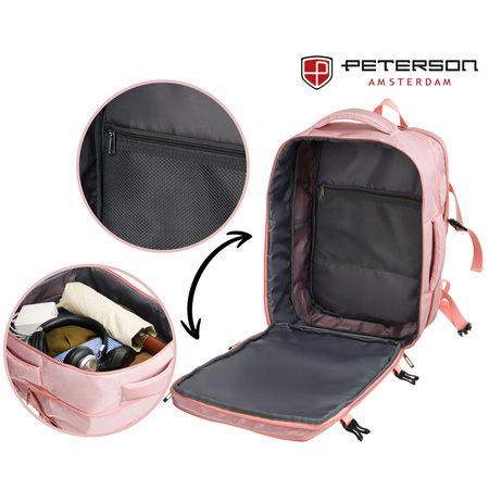 Rucksack mit Laptopfach aus pinkfarbener Cordura mit verstellbaren Trägern – Peterson