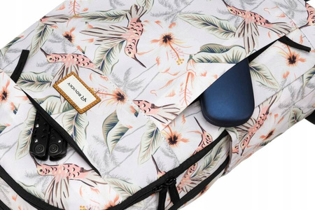 Klassischer Damen Rucksack aus Polyester mit Blumenmuster – Rovicky