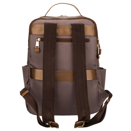 Damen-Rucksack aus Nylon in Beige mit verstellbaren Schultergurten – Peterson