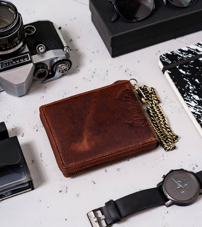 Große Herren Geldbörse aus Leder mit Kette – Peterson