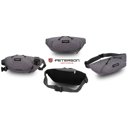 Praktische Sporttasche aus Polyester in Dunkelgrau, mit Reißverschluss – Peterson