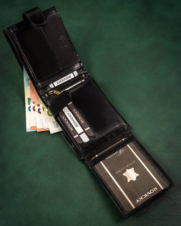 Große Herren Geldbörse aus Leder mit Druckknopf – Rovicky