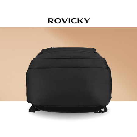 Großer, schwarzer Reisetaschen-Rucksack aus Polyester, ideal als Handgepäck – Rovicky
