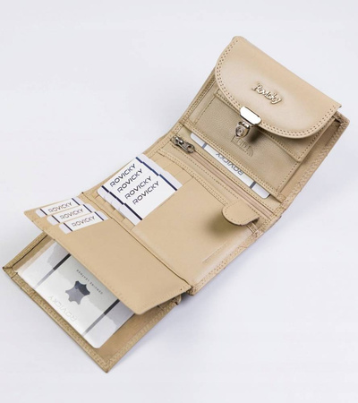 Mittelgroße Damen Geldbörse aus Leder mit Druckknopf – 4U Cavaldi