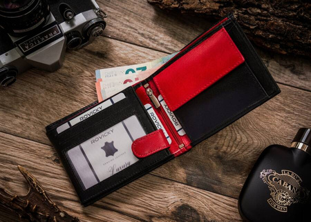 Herren Geldbörse aus Leder ohne äußeren Verschluss – Rovicky