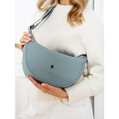 Einfaches Damen Umhängetäschchen mit Reißverschluss aus blauem Polyester – Peterson