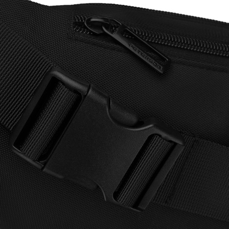 Schwarze Herren-Bauchtasche, ein Hauptfach mit vier zusätzlichen Taschen, aus Cordura - Peterson
