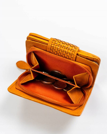 Damen Geldbörse aus Leder mit Druckknopfverschluss – Rovicky