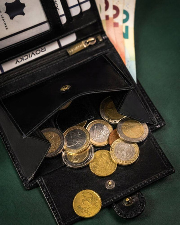 Große Herren Geldbörse aus Leder mit Druckknopf – Rovicky