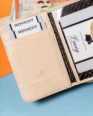 Elegante Damen Geldbörse mit Druckknopf und Reißverschluss – Lorenti