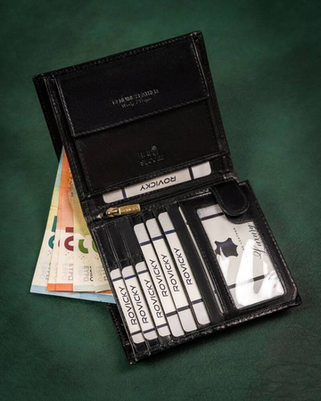 Große Herren Geldbörse aus Leder mit RFID-Schutz – Rovicky