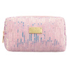 Rosa Kosmetiktasche aus Polyester, verziert mit Pailletten, ein Fach – Peterson