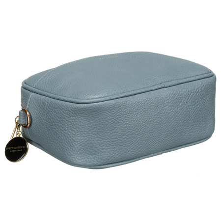 Blaue Crossbody Damen Umhängetasche mit schmalem und breitem Schulterriemen aus Öko-Leder – Peterson