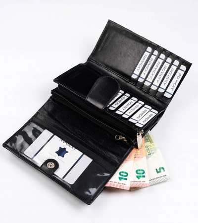 Elegante Damen Geldbörse aus gestepptem Echtleder – Rovicky