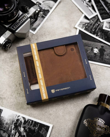 Geschenkset: Herren Geldbörse aus Leder und Schlüsselanhänger – Peterson