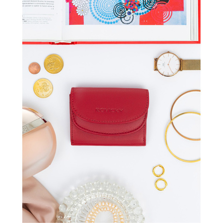 Elegante, kleine Damen-Geldbörse mit Druckknopf aus Leder – Rovicky