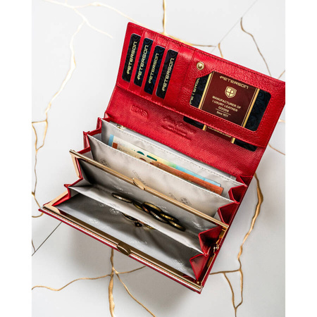 Lackierte Damen Geldbörse in Rot mit RFID-Schutz – Peterson