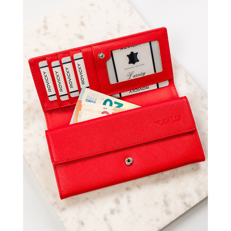 Geräumige, modische Damen Geldbörse in Rot aus Öko-Leder – 4U Cavaldi
