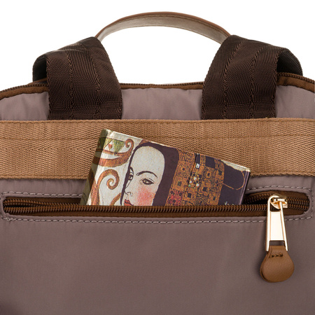 Damen-Rucksack aus Nylon in Beige mit verstellbaren Schultergurten – Peterson