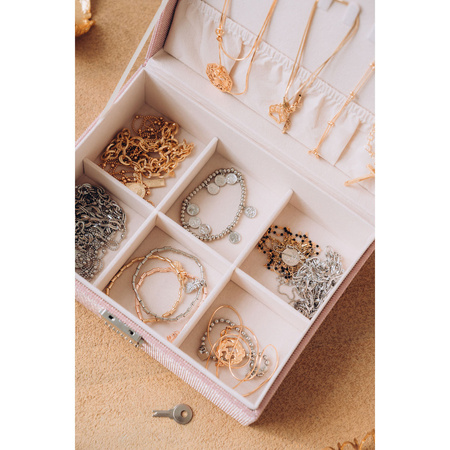 Rosa Schmuckschatulle mit Schlüssel und Schnappverschluss - Peterson