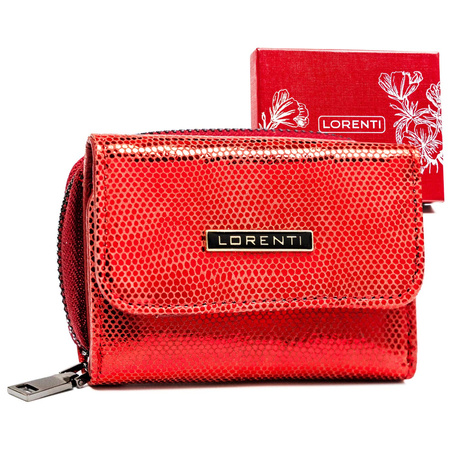Kompakte Damen Geldbörse aus glänzendem Leder – Lorenti