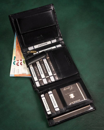 Große Herren Geldbörse aus Leder mit RFID-Schutz – Rovicky