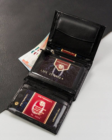 Große Herren Geldbörse aus Leder ohne äußeren Verschluss – Peterson