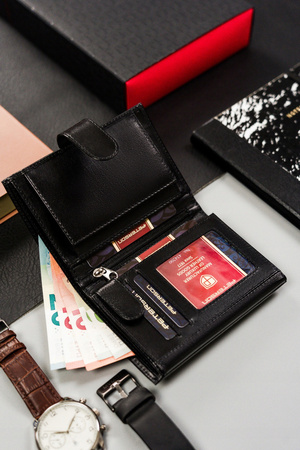 Große Herren Geldbörse mit Druckknopf aus Leder – Peterson