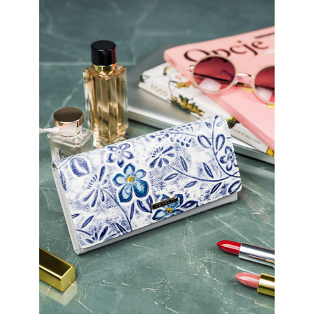 Damen Geldbörse mit Blumenprägung aus Leder & Öko-Leder – 4U Cavaldi