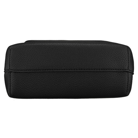 Schwarze Damen-Umhängetasche aus Kunstleder mit Außentasche – Peterson