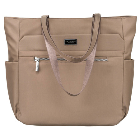 Geräumige Stadt Tasche für A4 in Beige – Peterson