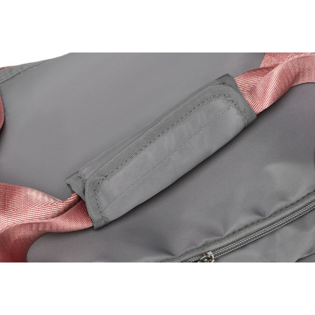 Wochenend-Reisetasche in Grau-Rosa mit Koffergurt – Peterson