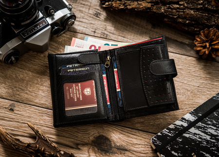 Herren Geldbörse aus Leder mit Verschluss – Peterson