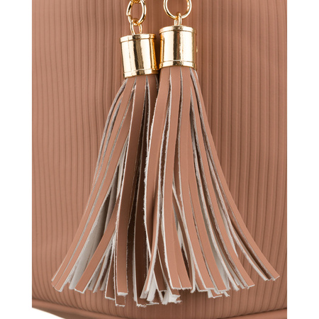 Praktische Kosmetiktasche aus synthetischem Stoff in Beige, einteilig – Peterson