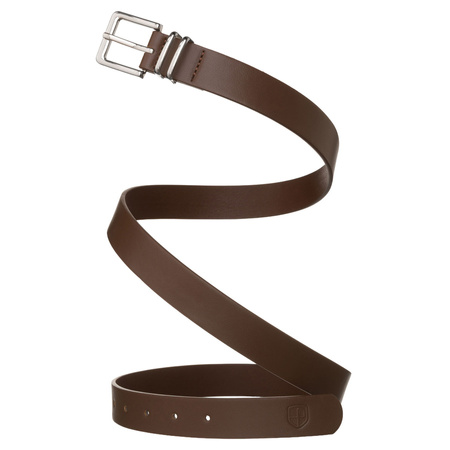 Universeller, schmaler Damen-Gürtel aus Öko-Leder in Khaki mit silberner Schnalle - Peterson