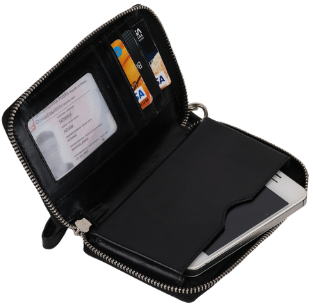 Etui-Geldbörse für Karten aus Echtleder