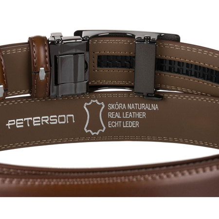Peterson Herren-Gürtel aus Leder mit automatischer Schnalle in Braun